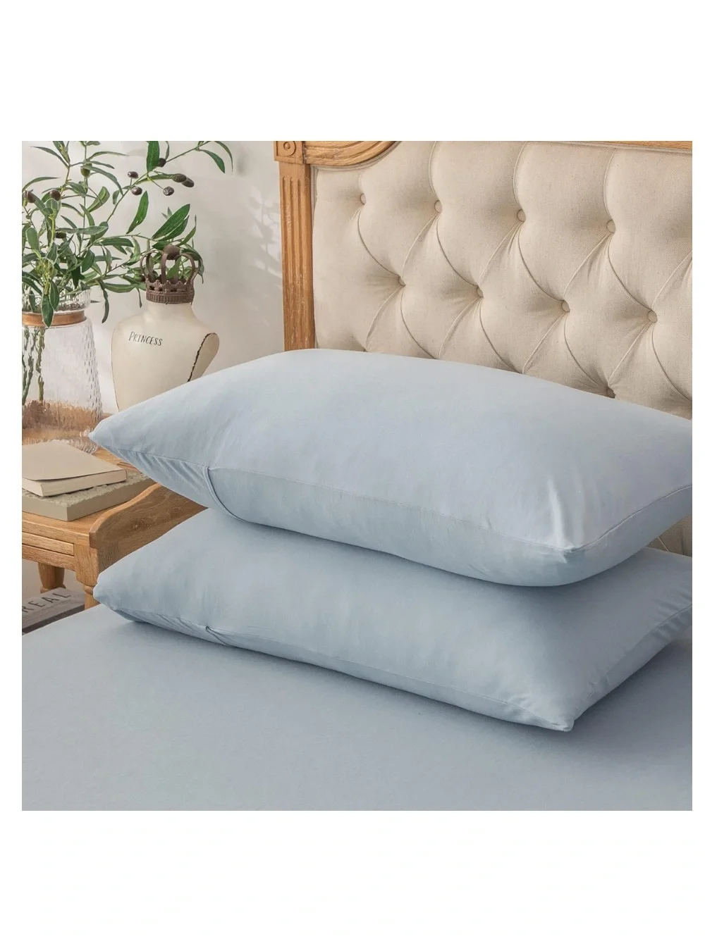 Jersey Knit Pillowcases Queen 20x30” (2-Pack) LIGHT BLUE